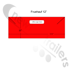 Fruehauf Back Flap Sheet Red 12 Dawbarn Cover Sheet Rear Back Flap 12" Hood Red For Fruehauf Tipper