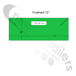 Fruehauf Back Flap Sheet Green Dawbarn Cover Sheet Rear Back Flap 12" Hood Green For Fruehauf Tipper